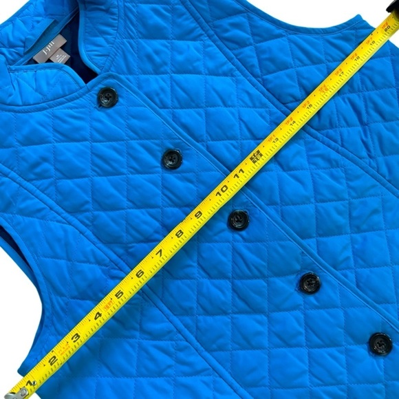 J. JILL BLUE QUILTED COLLARED BUTTON-UP VEST JACKET, SIZE M - Picture 7 of 11